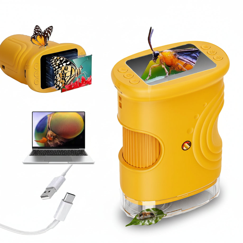 Microscopio Digitale Portatile Tascabile 1000x con Luce LED per Apprendimento