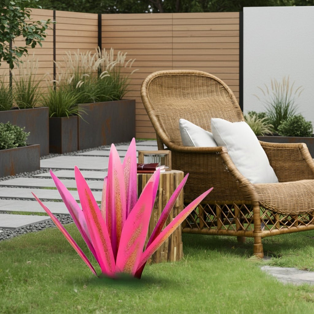 Rzeźba Aurora Leaf Metal Agave do nowoczesnej, odpornej na warunki atmosferyczne dekoracji ogrodowej