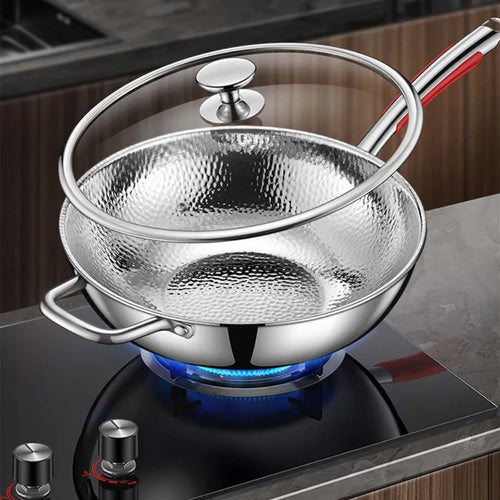 Aurora titanový wok s kulatým dnem, kompatibilní s indukcí pro snadné restování