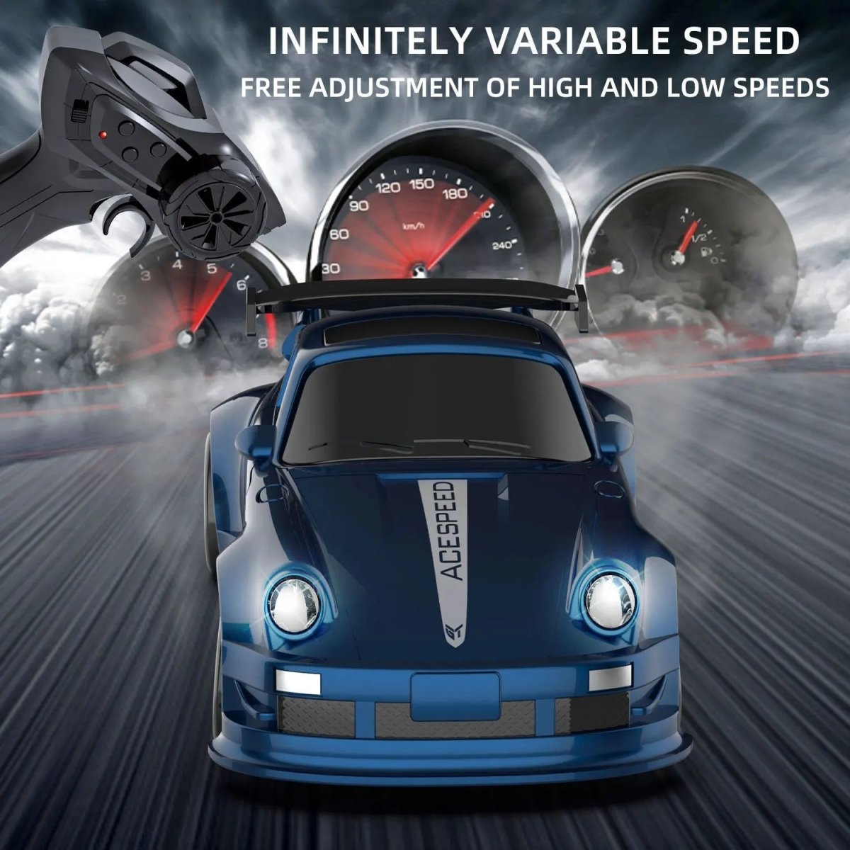 VoltBite 1:64 Mini-Rennwagen mit 2,4-GHz-Fernsteuerung und Drift-Reifen