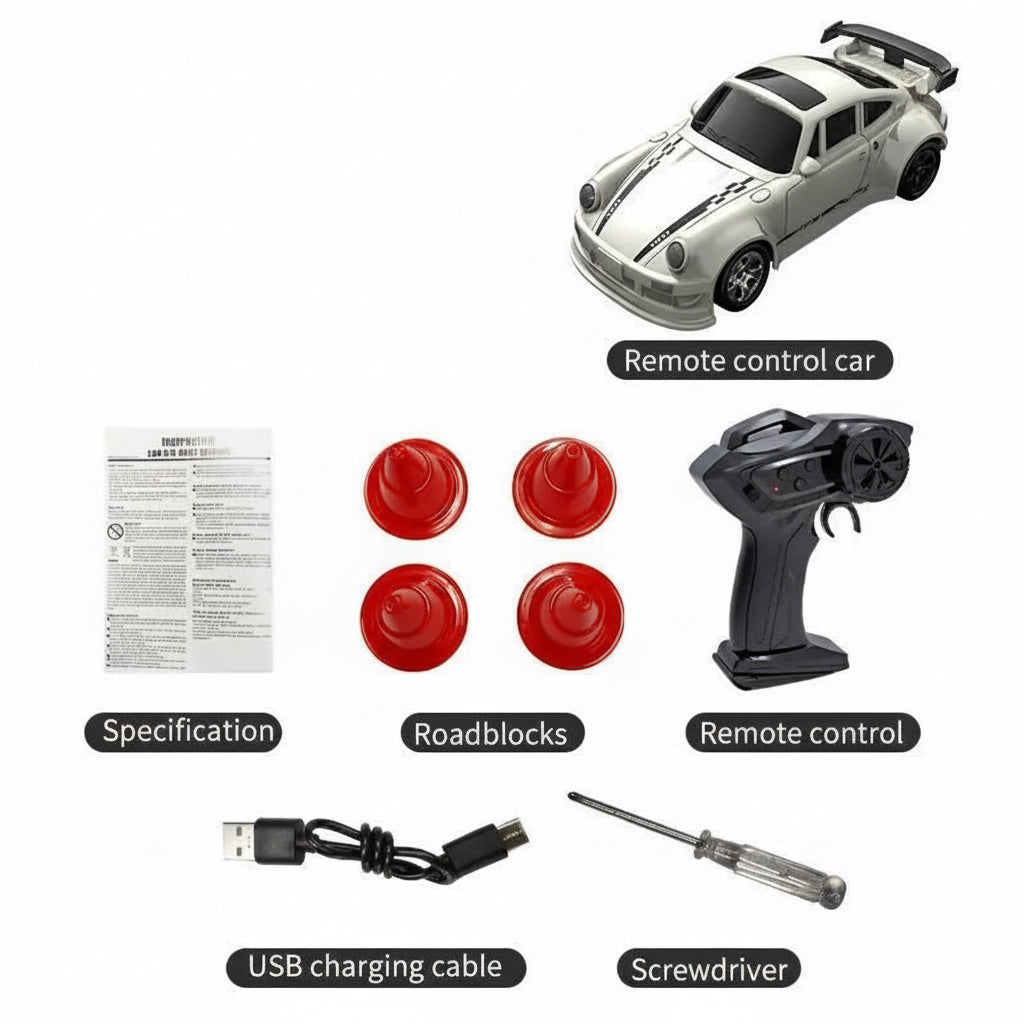 DriftX Nano 1:64 Zdalnie Sterowany Samochód Driftowy do Płynnego Poślizgu