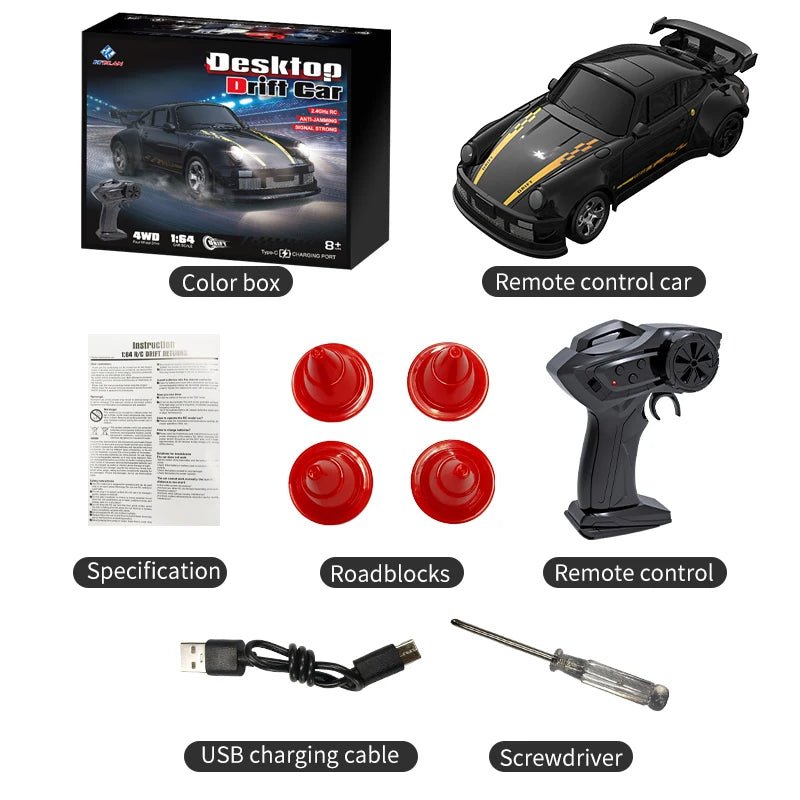 DriftX Nano 1:64 Zdalnie Sterowany Samochód Driftowy do Płynnego Poślizgu