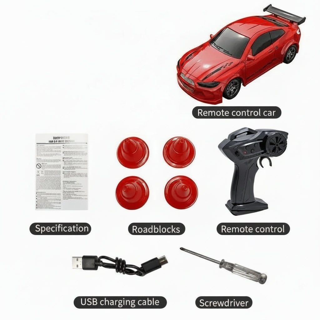 DriftX Nano 1:64 Zdalnie Sterowany Samochód Driftowy do Płynnego Poślizgu