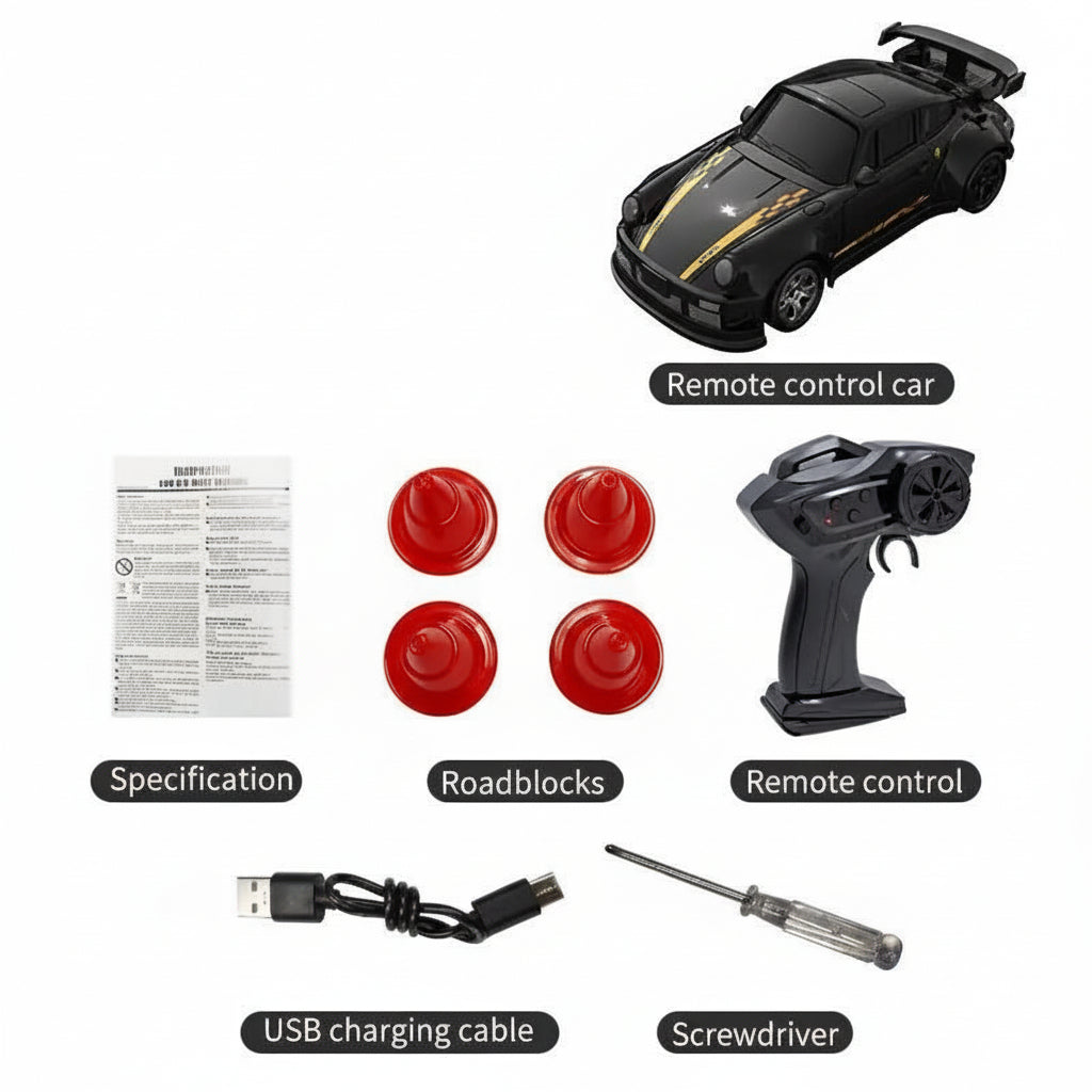 DriftX Nano 1:64 Zdalnie Sterowany Samochód Driftowy do Płynnego Poślizgu