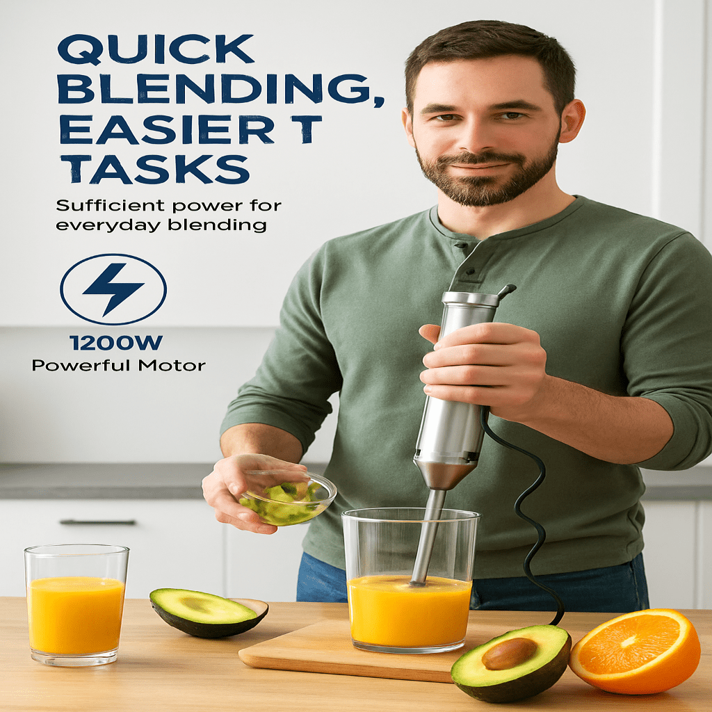 NovaBlend 1000 W 4-w-1 blender ręczny dla łatwej pracy w kuchni