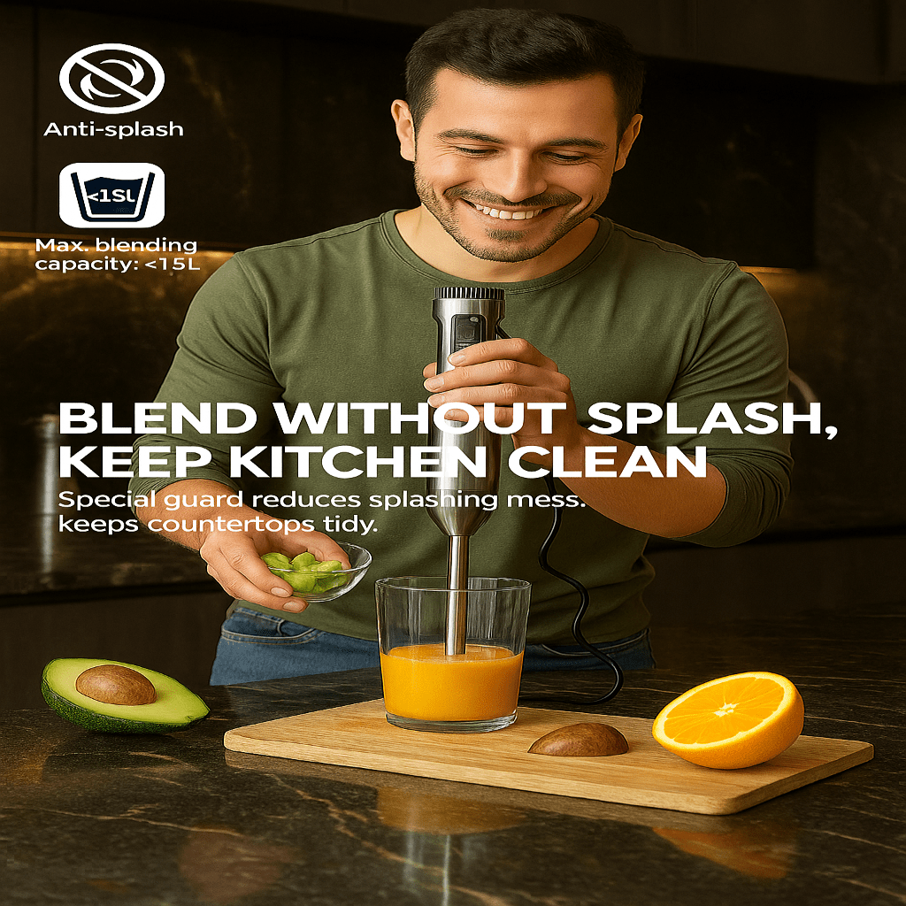 NovaBlend 1000 W 4-w-1 blender ręczny dla łatwej pracy w kuchni