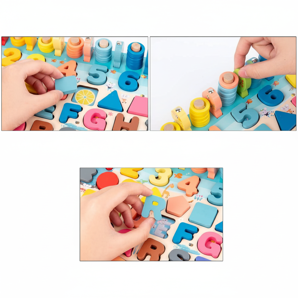 Tavola Attività Montessori Giocattolo in Legno per Bambini piccoli Apprendimento