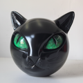 Mystisk katt huvud harts skulptur för stilfull borddekoration