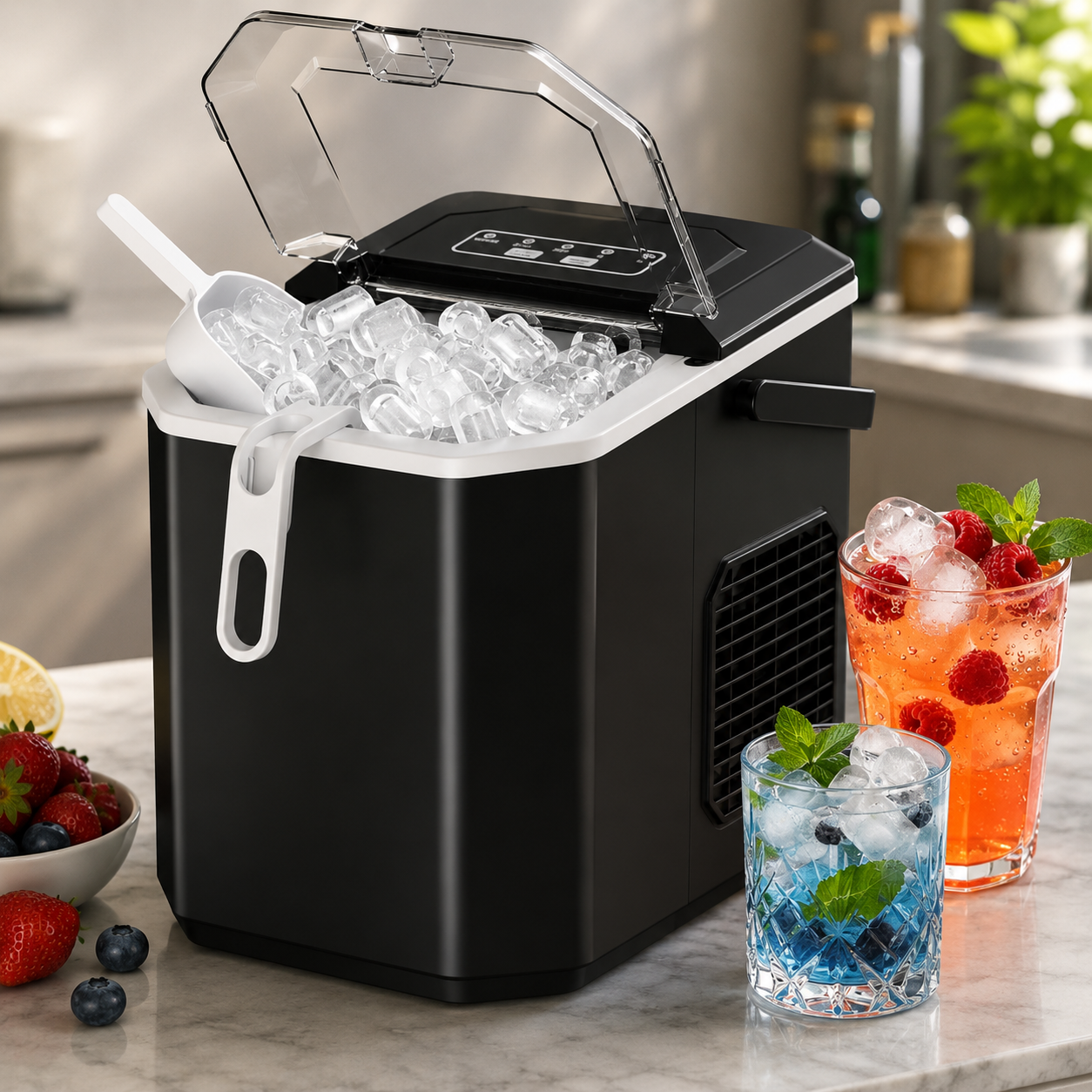 Portable Countertop Ice Maker With Cooling Function For Home And Office