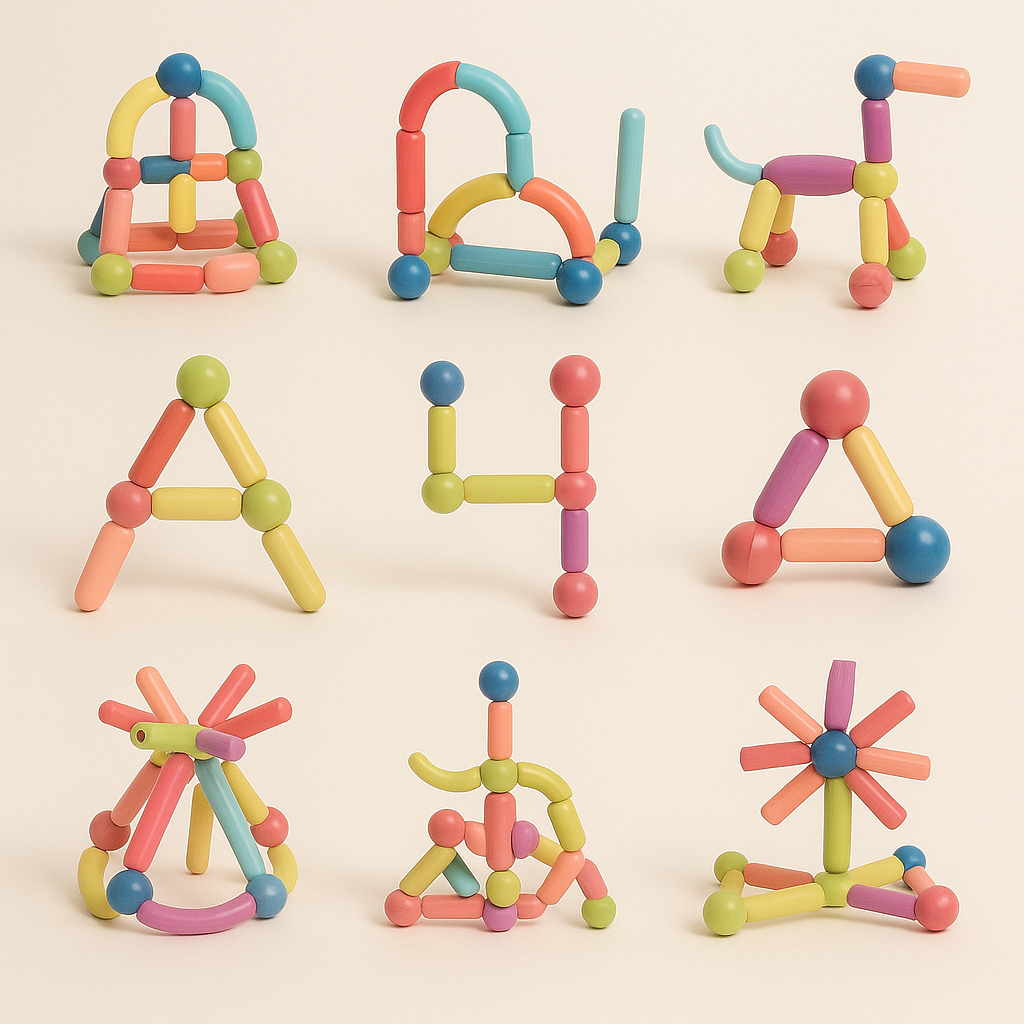 Kit de bloques magnéticos para aprendizaje STEM y juego creativo