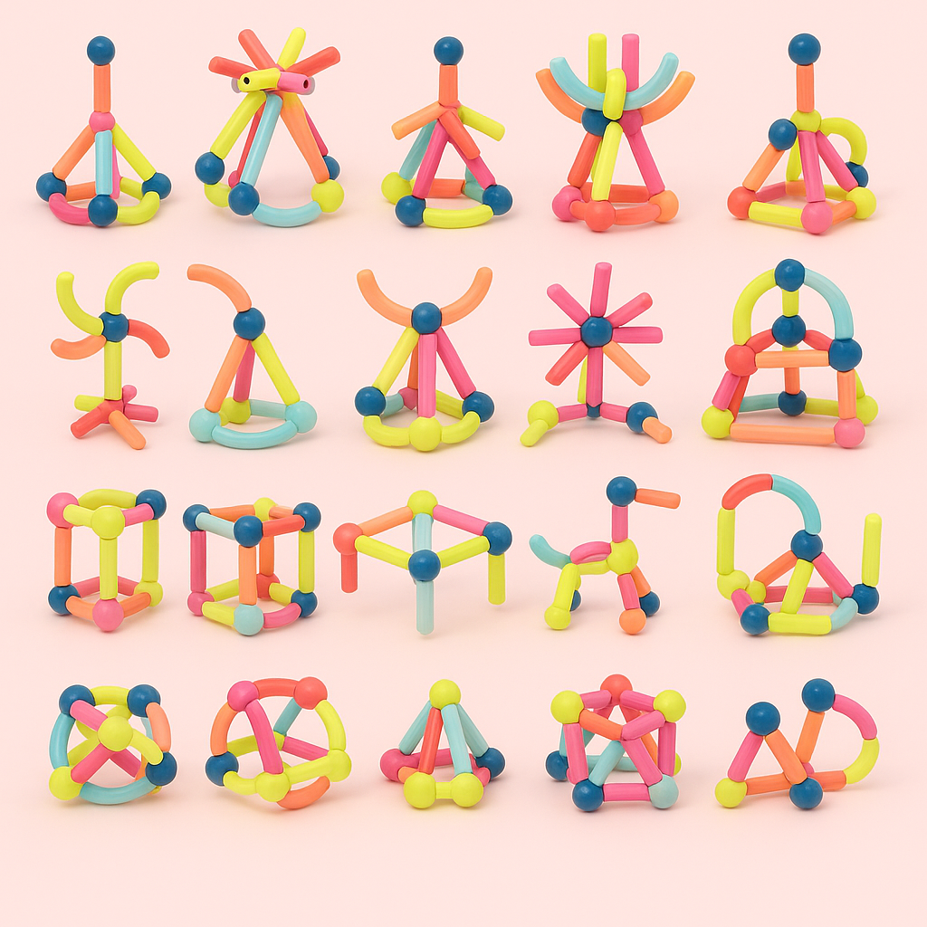 Kit de bloques magnéticos para aprendizaje STEM y juego creativo