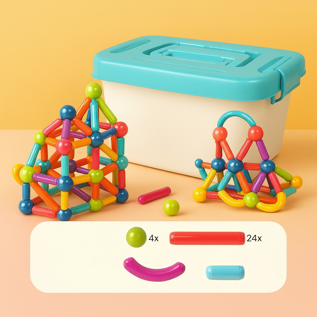 Kit de bloques magnéticos para aprendizaje STEM y juego creativo