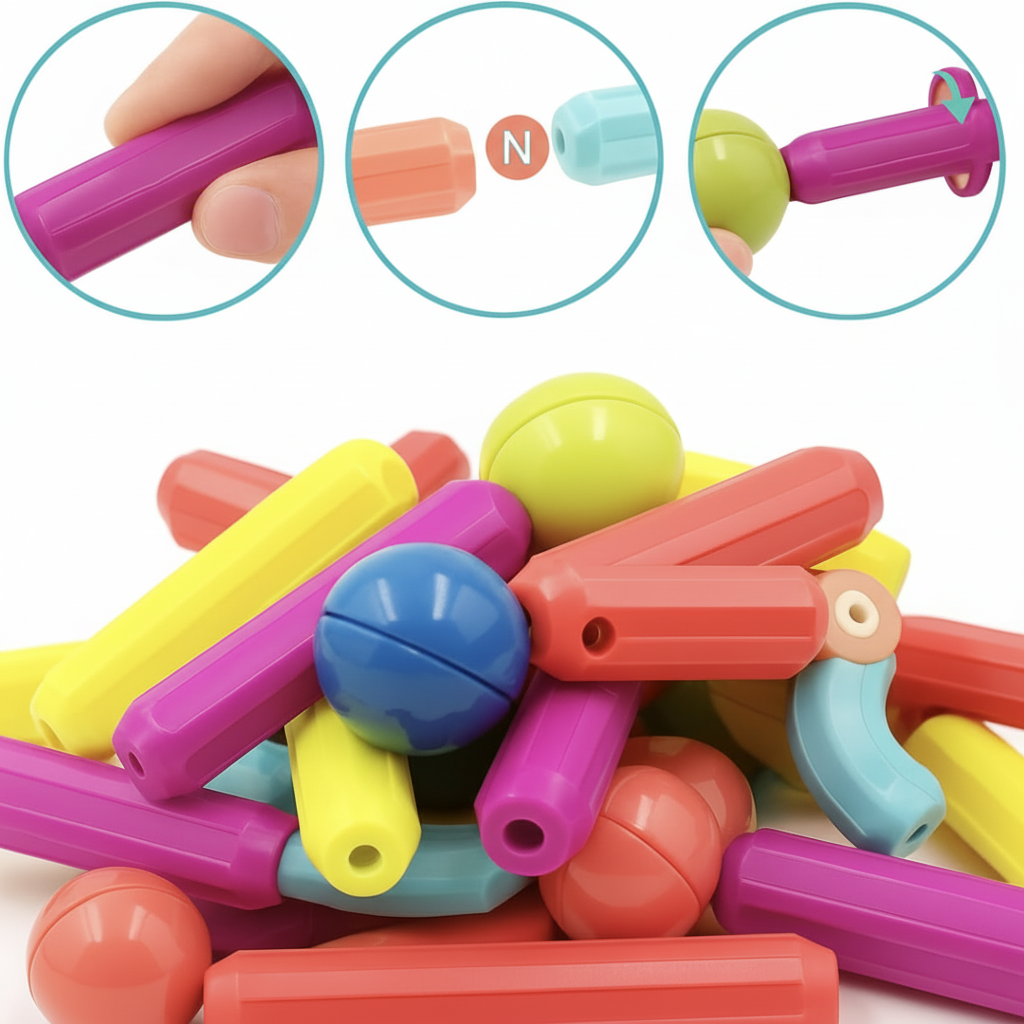 Kit de bloques magnéticos para aprendizaje STEM y juego creativo