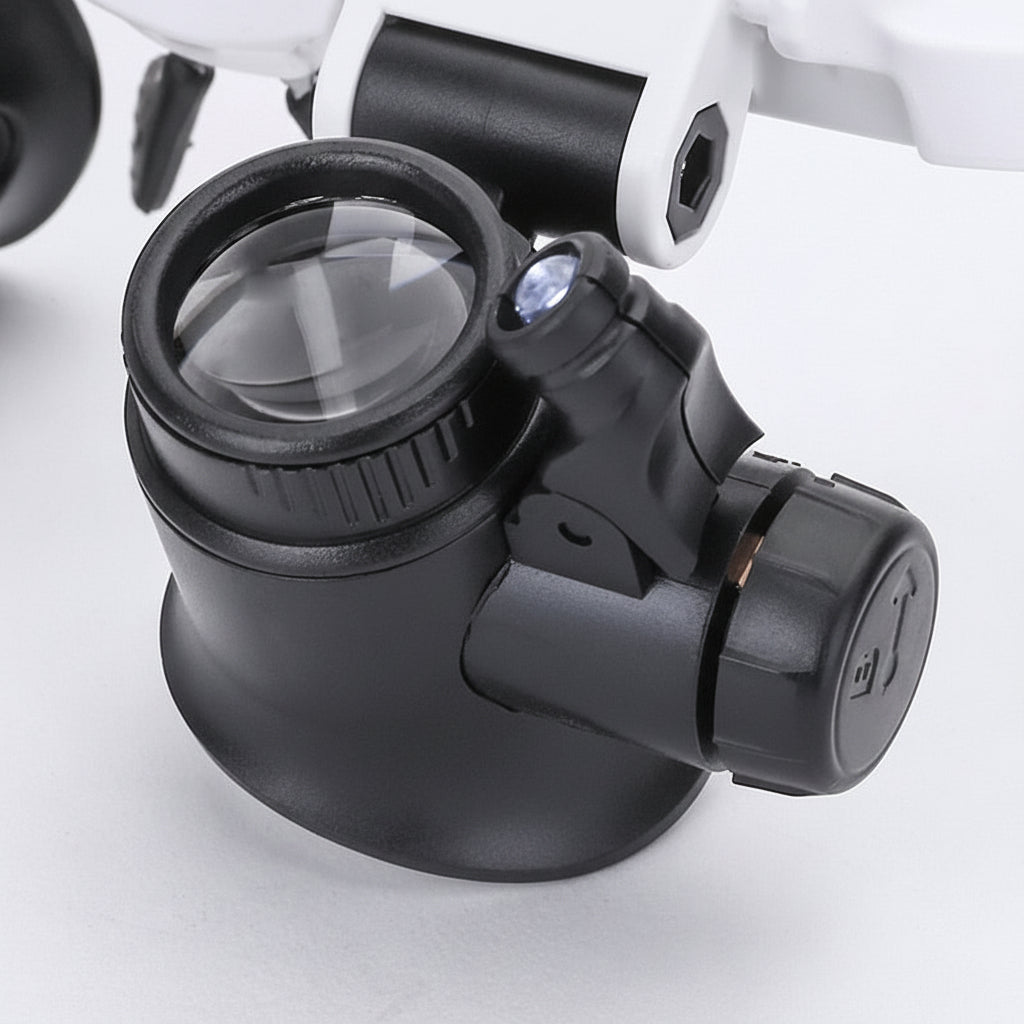 Gafas de aumento LED con diadema ajustable y luz