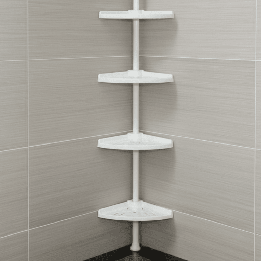 Torre de Ducha NovaFlex Ajustable en Altura con Estante Impermeable y Almacenamiento Antióxido