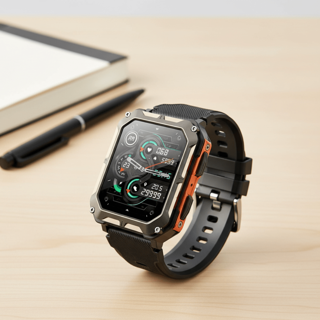 Ardent Lux Smartwatch aus Edelstahl mit Fitness- und Gesundheitsüberwachung