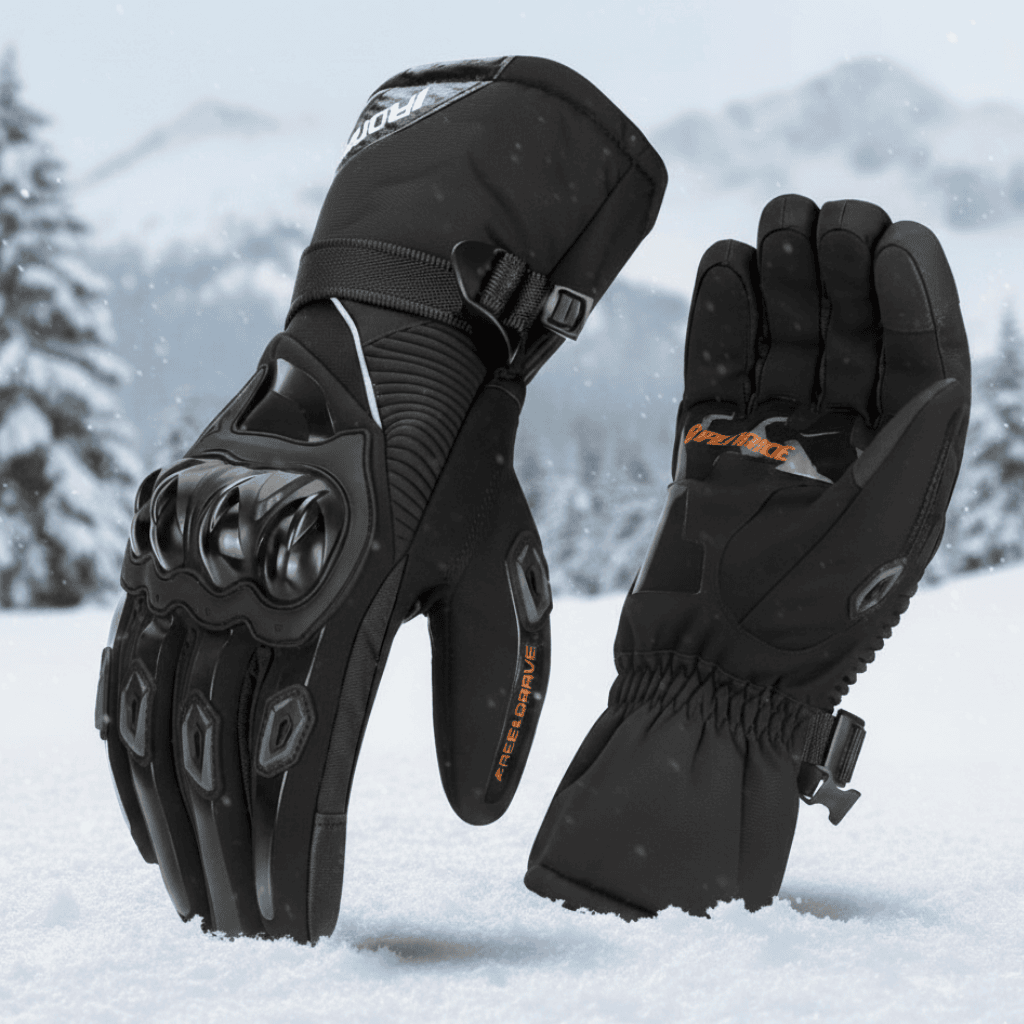 ArcticShield voděodolné zateplené motocyklové rukavice pro zimní jízdu