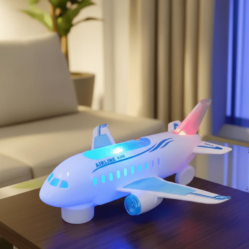SkySpin LED elektrisk flyleketøy med 360-graders rotasjon og musikk