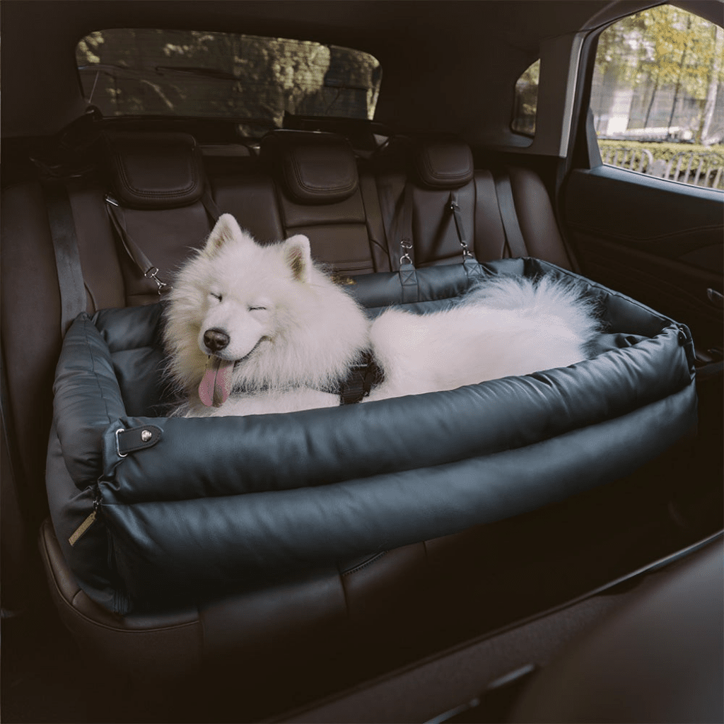 PawVogue Elite Suuri Koira Autotuoli Keinonahalla, Tyylikäs Viimeistely, Liukumaton