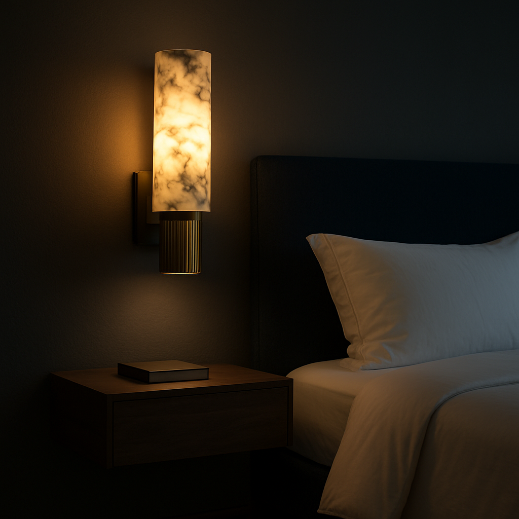 Elegant Aurora Marble Art Deco Inspired Wall Sconce Light Fixture