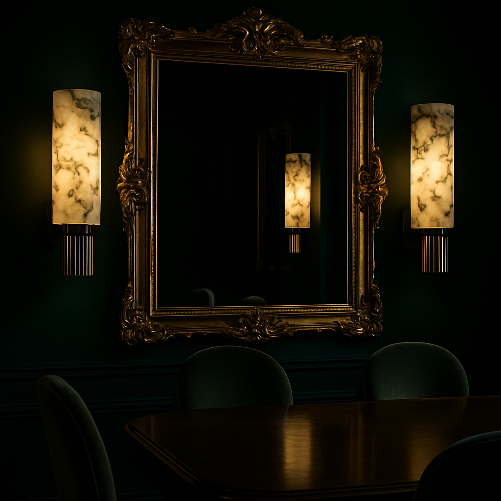 Elegant Aurora Marble Art Deco Inspired Wall Sconce Light Fixture