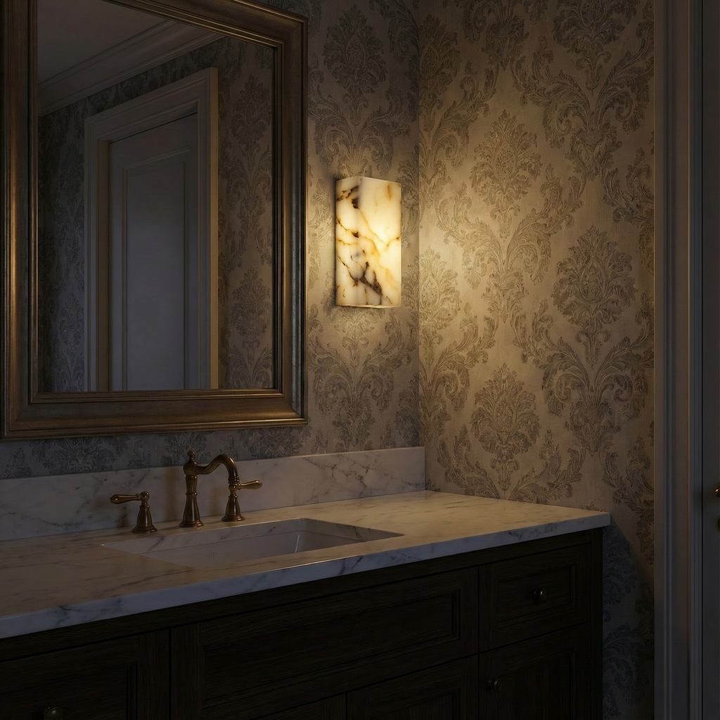 LumaMarble Elegáns Kompakt Márvány Fali Lámpa Modern Belső Terekhez