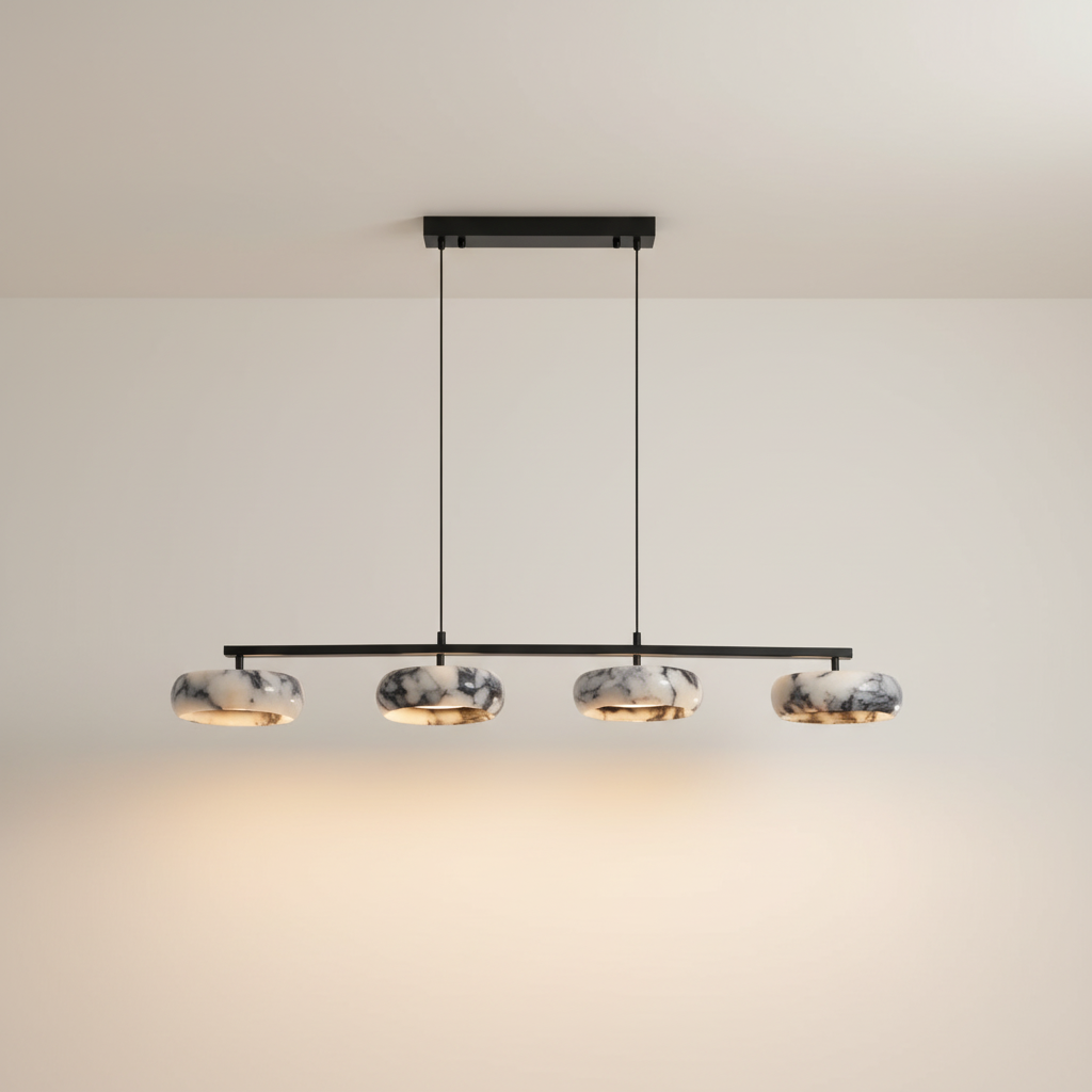 IvoryVein Marmor Tischlampe für Schlafzimmer und Wohnzimmer