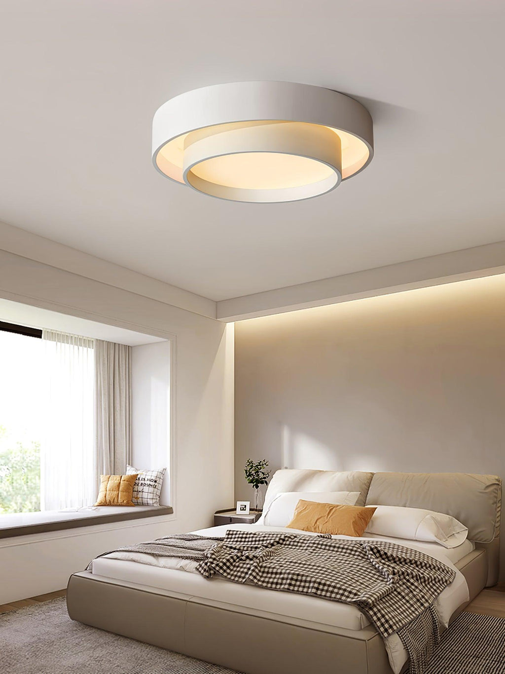 Cylinder Ceiling Light With LED Iron And Acrylic 40/50/60cm 3000K-6000K Dimmable