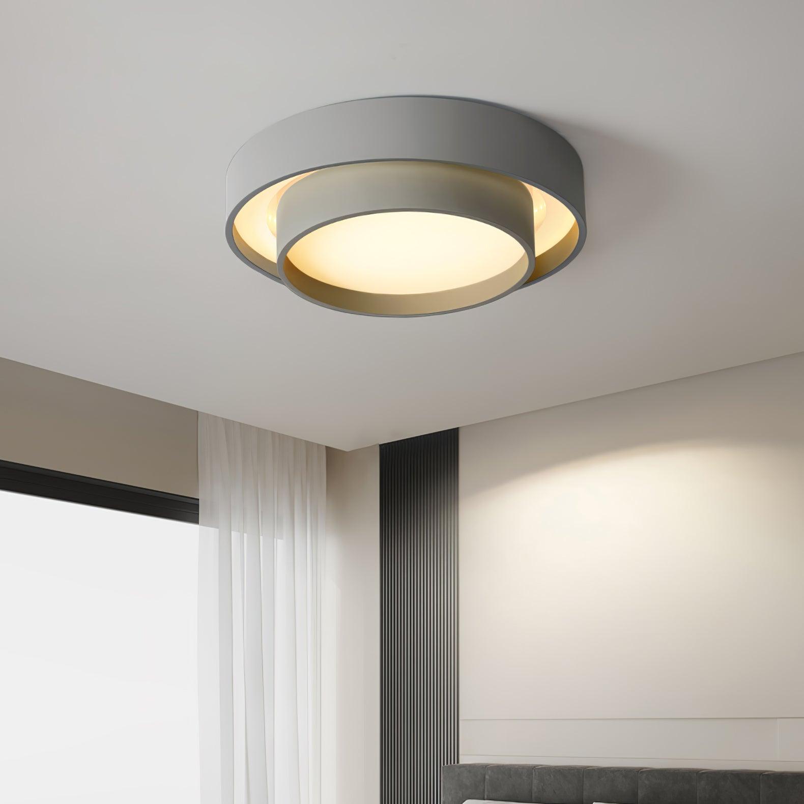 Cylinder Ceiling Light With LED Iron And Acrylic 40/50/60cm 3000K-6000K Dimmable