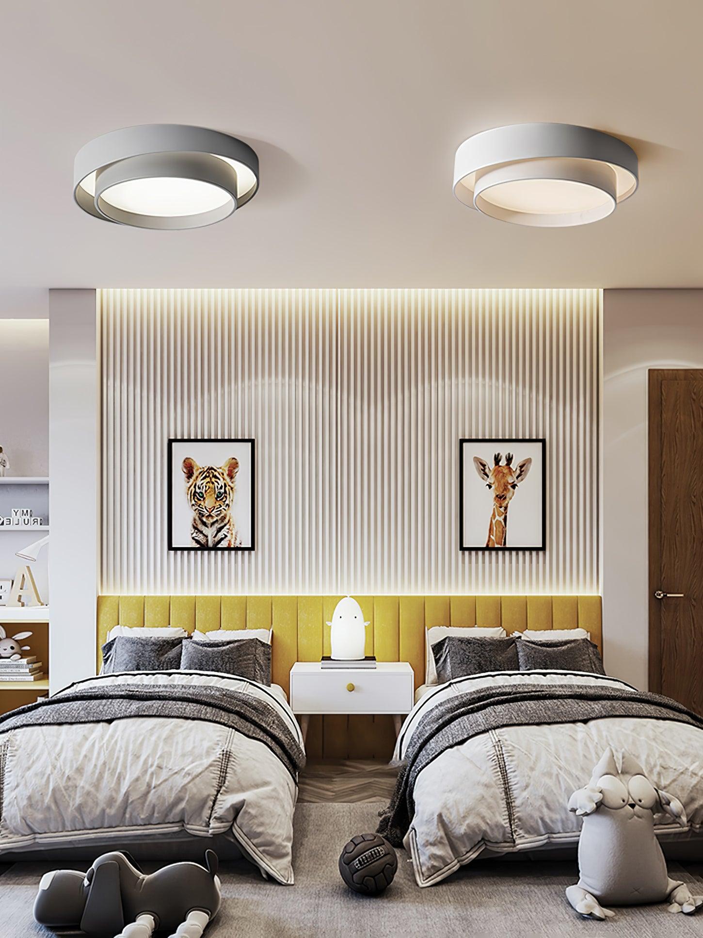 Cylinder Ceiling Light With LED Iron And Acrylic 40/50/60cm 3000K-6000K Dimmable