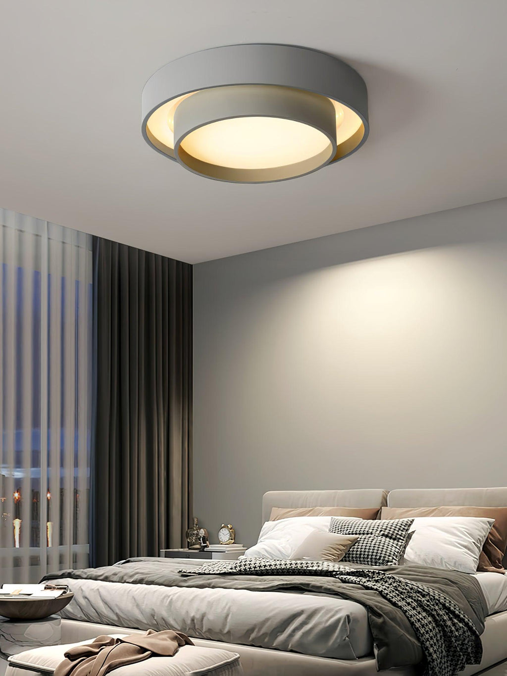 Cylinder Ceiling Light With LED Iron And Acrylic 40/50/60cm 3000K-6000K Dimmable