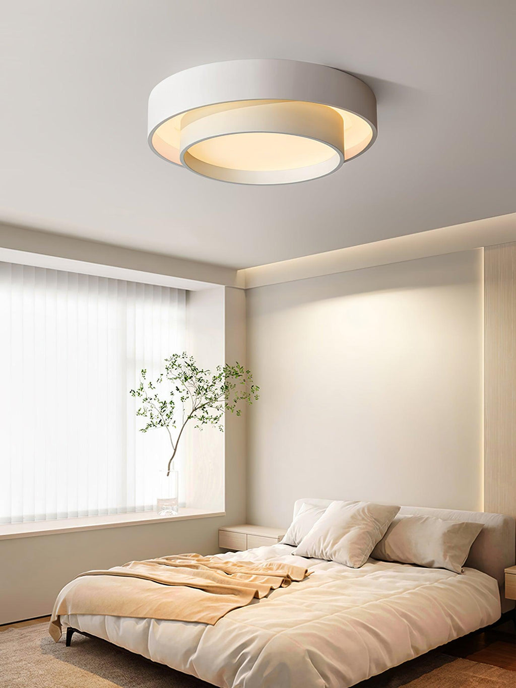 Cylinder Ceiling Light With LED Iron And Acrylic 40/50/60cm 3000K-6000K Dimmable