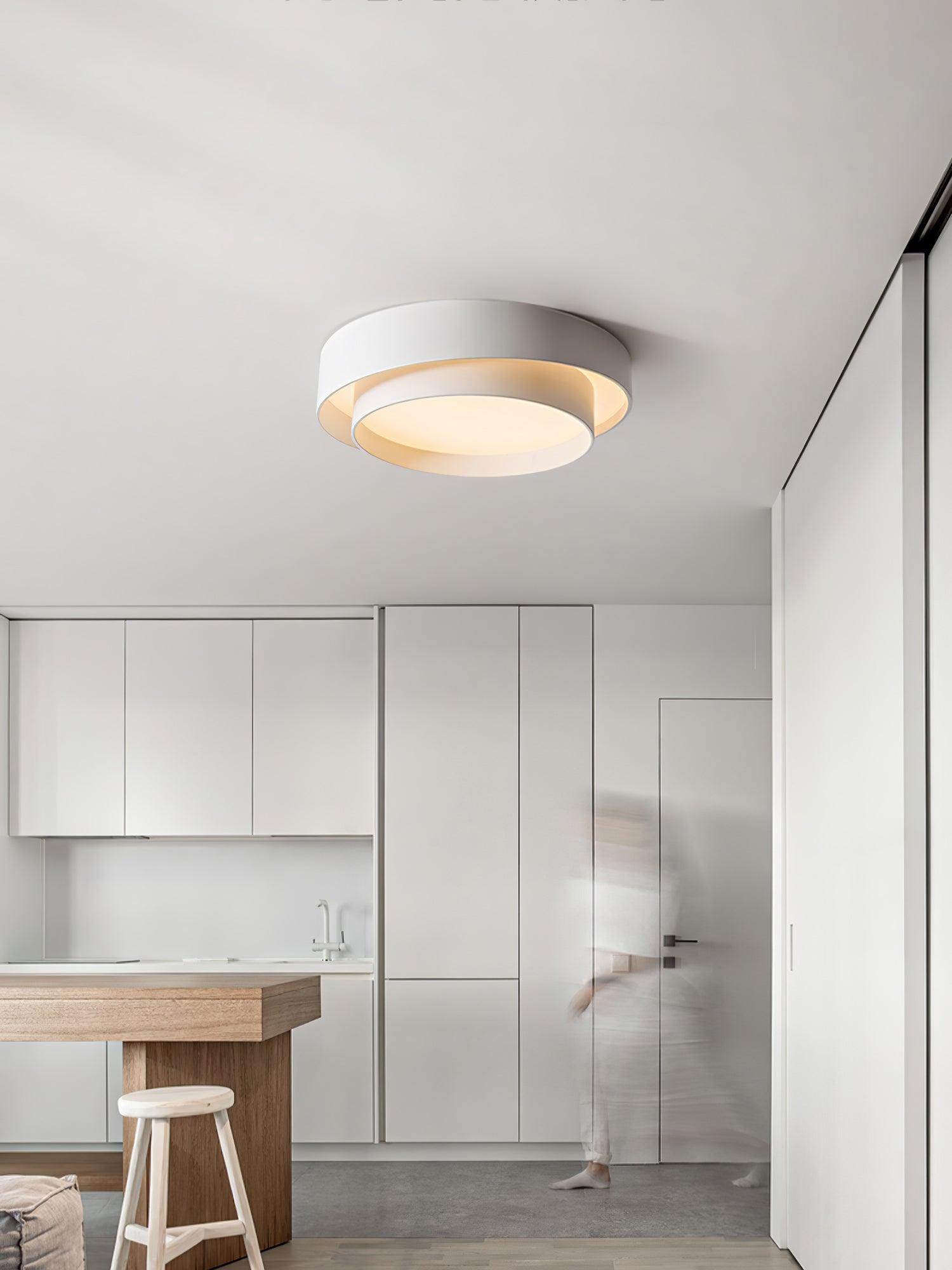Cylinder Ceiling Light With LED Iron And Acrylic 40/50/60cm 3000K-6000K Dimmable