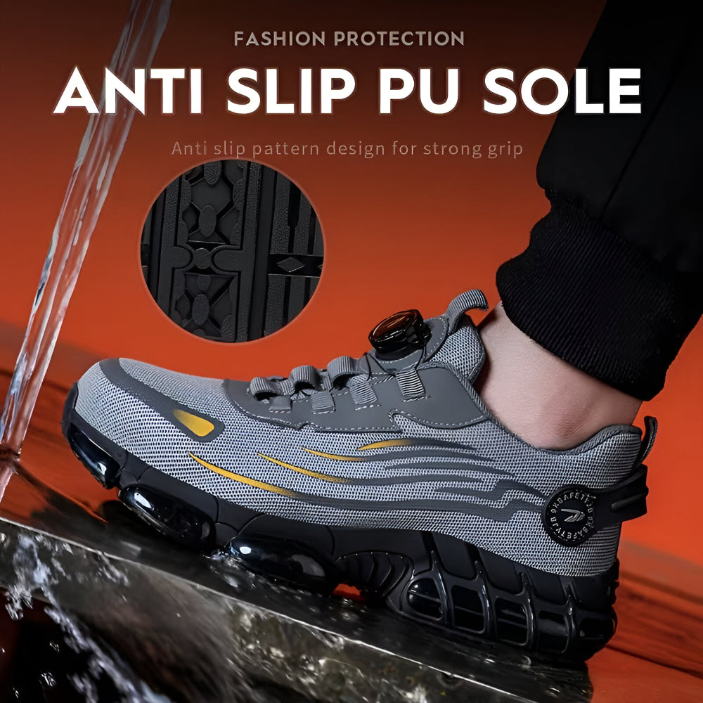 Męskie buty robocze ze stalowym noskiem i antypoślizgową podeszwą
