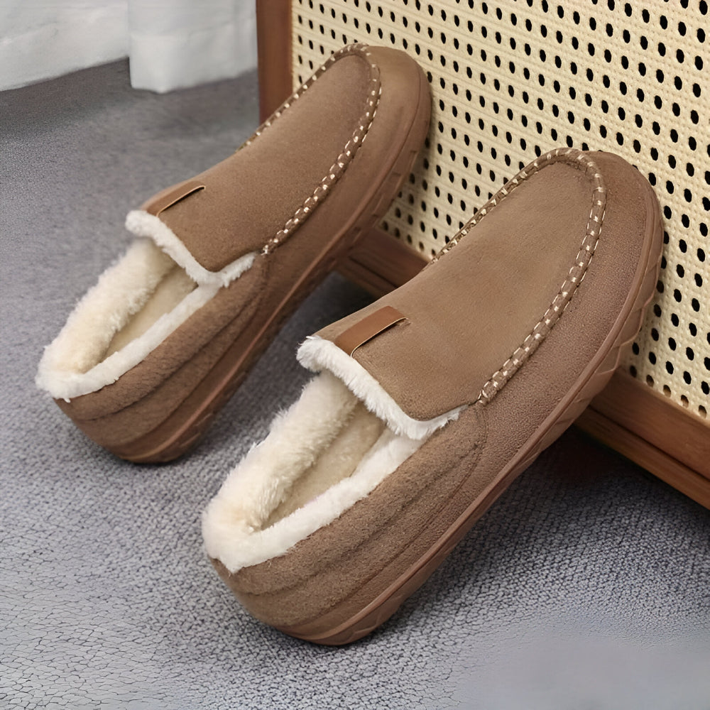 Pantofole da uomo tipo mocassino per interni, per comfort e calore a casa