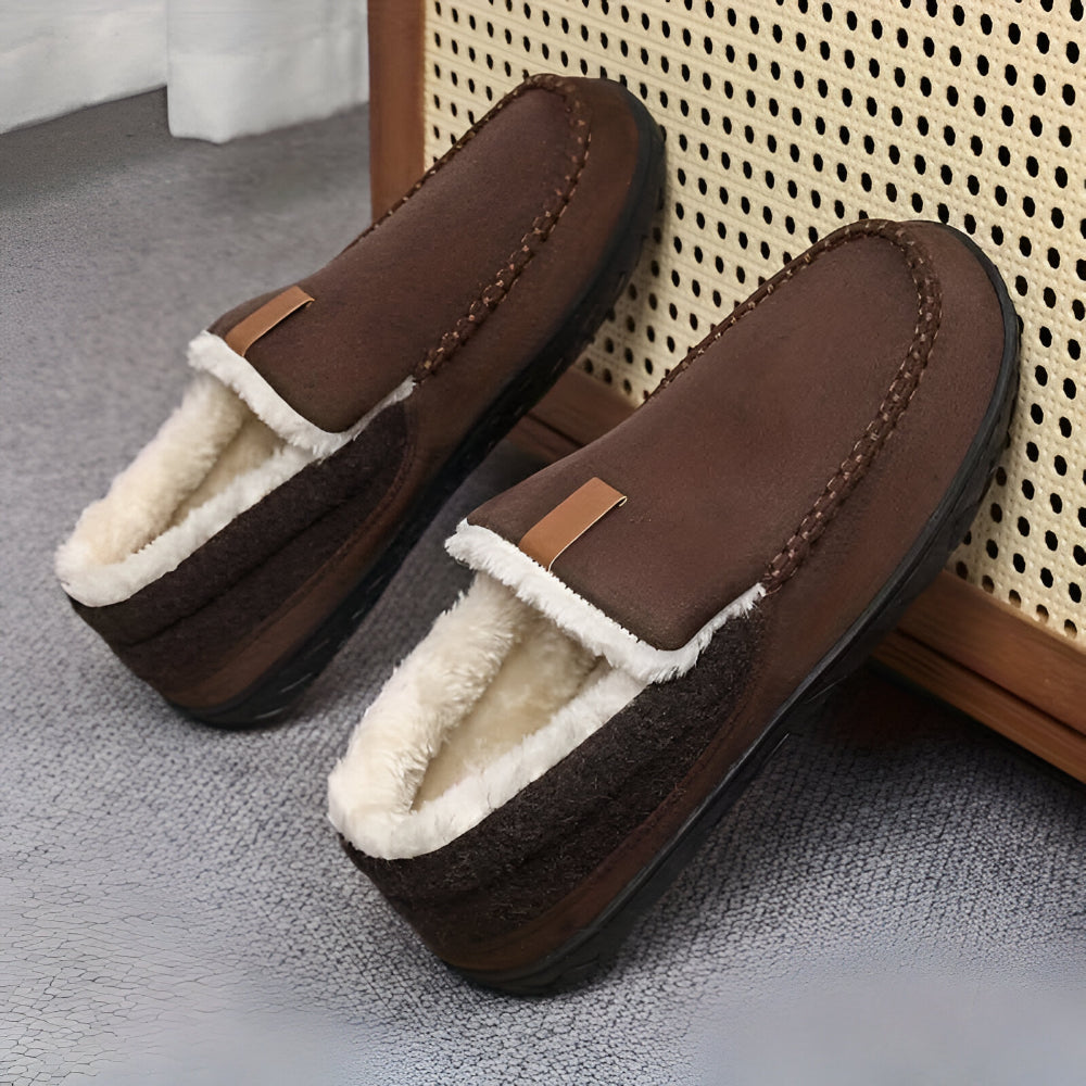 Pantofole da uomo tipo mocassino per interni, per comfort e calore a casa