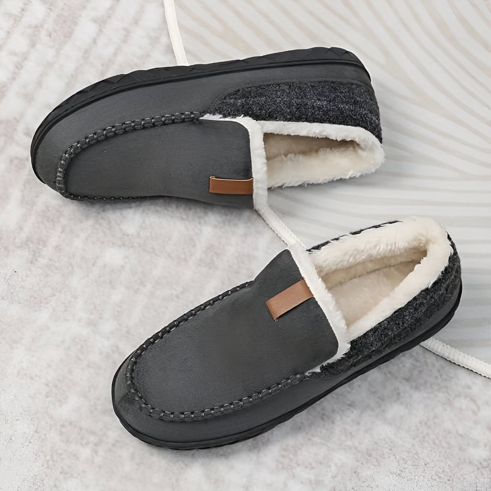 Pantofole da uomo tipo mocassino per interni, per comfort e calore a casa