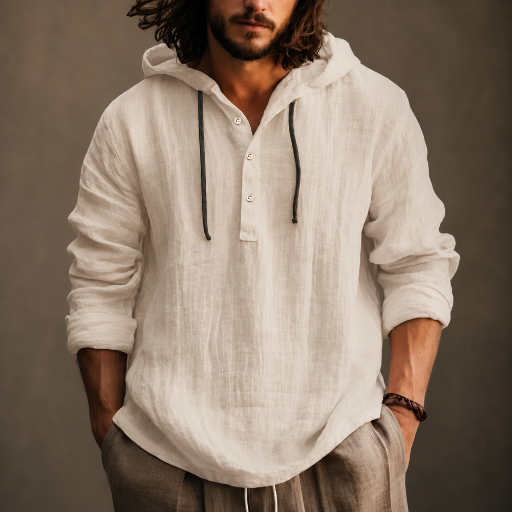 Men's Casual Drawstring Hoodie For Summer Long Sleeve Pullover