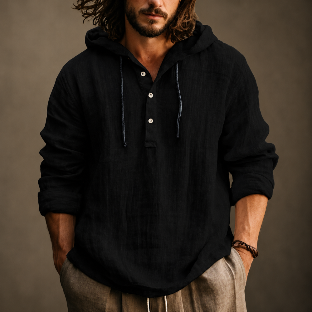 Men's Casual Drawstring Hoodie For Summer Long Sleeve Pullover