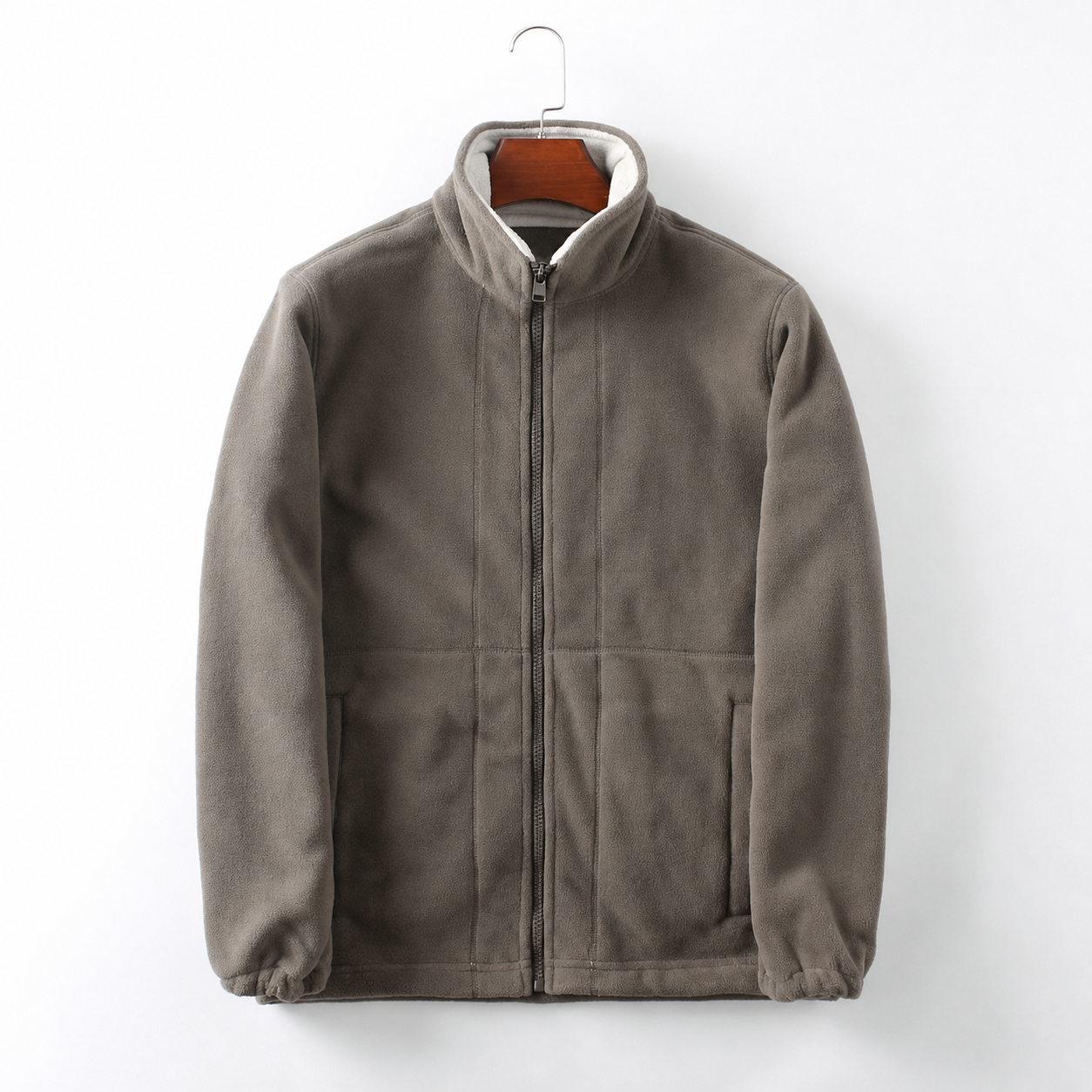 Men's Outdoor Jacket With Zip Stand Collar, Casual Everyday Wear
