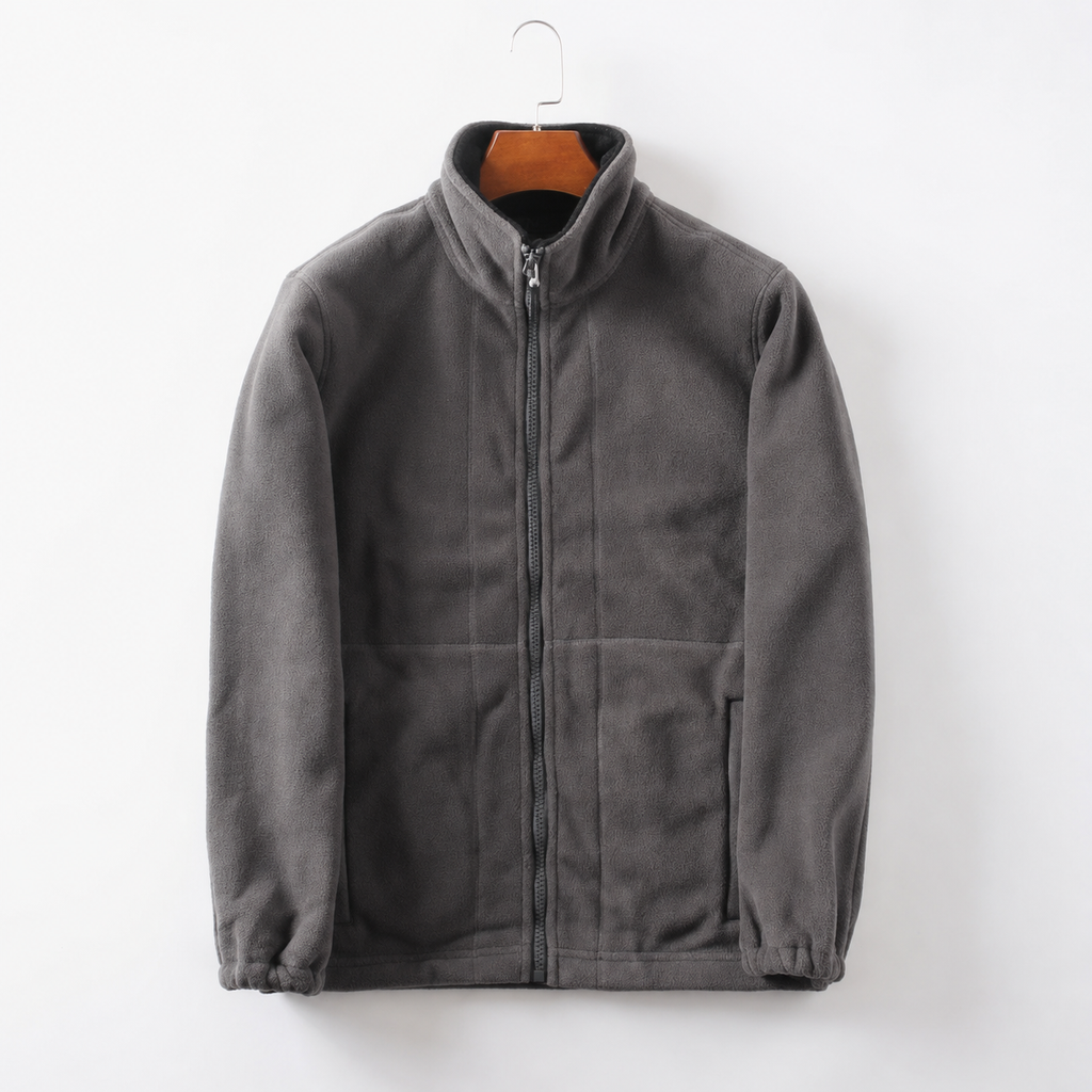 Men's Outdoor Jacket With Zip Stand Collar, Casual Everyday Wear