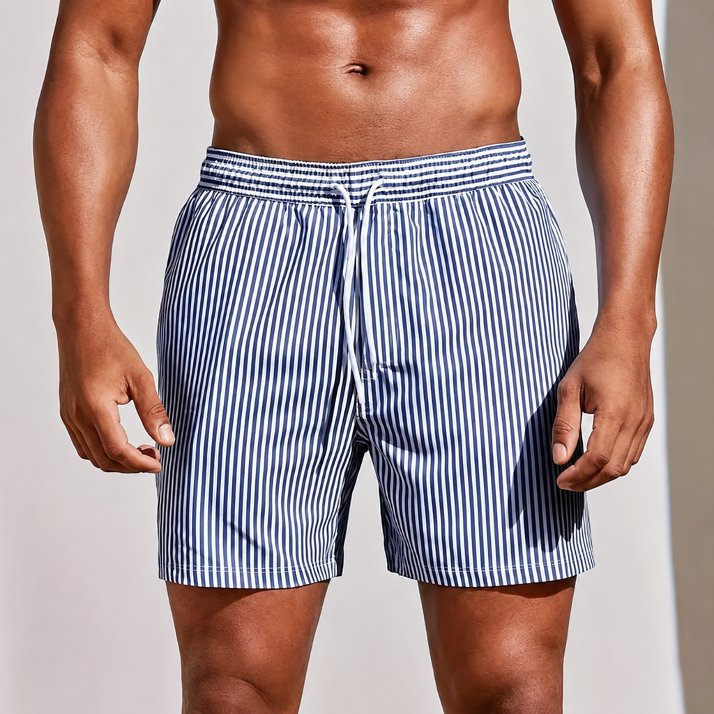 Men's Swim Trunks With Pockets Seaside Shorts For Summer