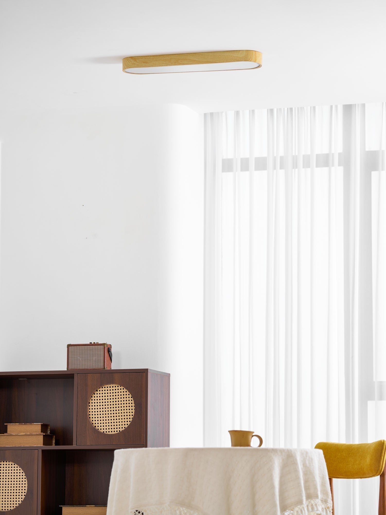 Luz de techo LED con acabado en metal blanco imitación madera, montaje empotrado, 3000K 4000K 6000K