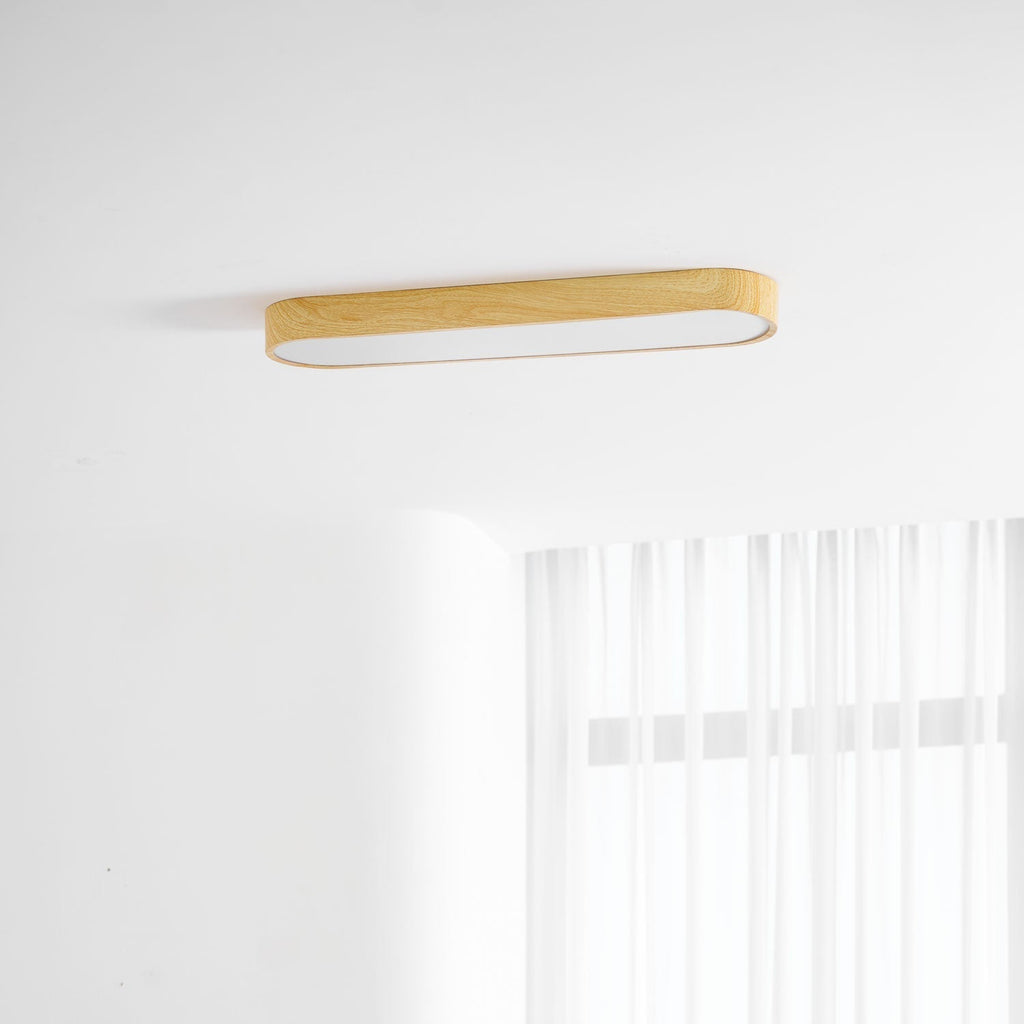 Luz de techo LED con acabado en metal blanco imitación madera, montaje empotrado, 3000K 4000K 6000K