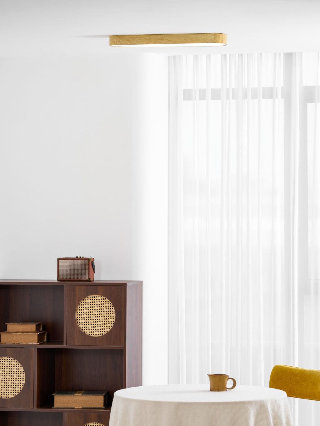 Luz de techo LED con acabado en metal blanco imitación madera, montaje empotrado, 3000K 4000K 6000K