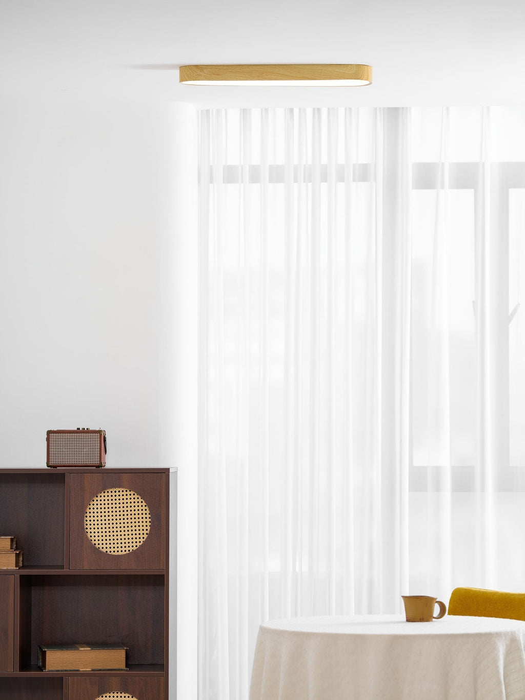 Luz de techo LED con acabado en metal blanco imitación madera, montaje empotrado, 3000K 4000K 6000K
