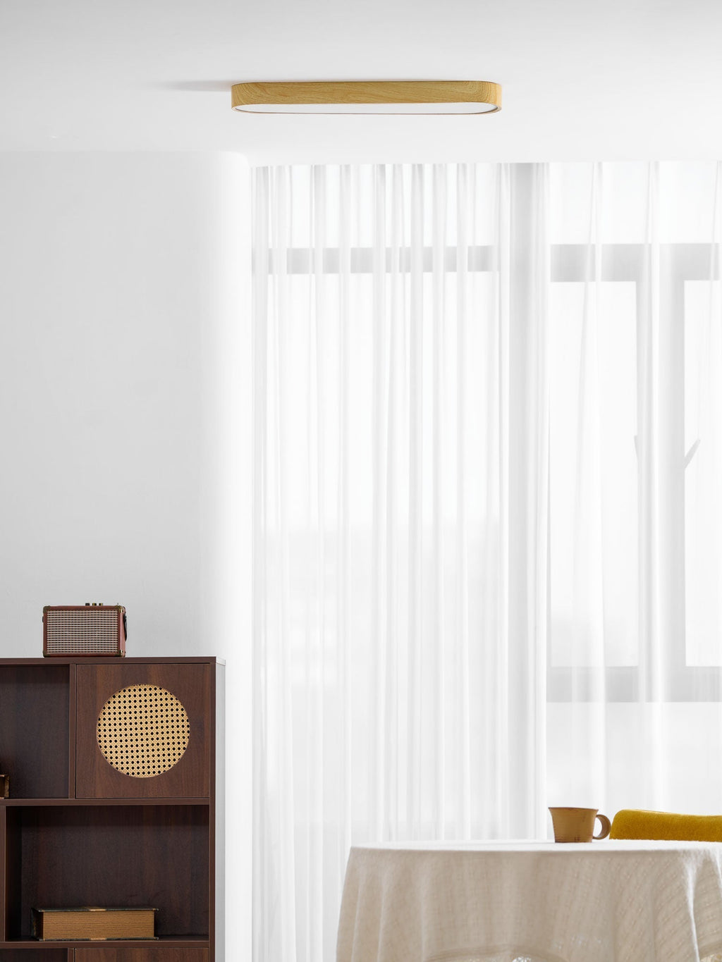 Luz de techo LED con acabado en metal blanco imitación madera, montaje empotrado, 3000K 4000K 6000K