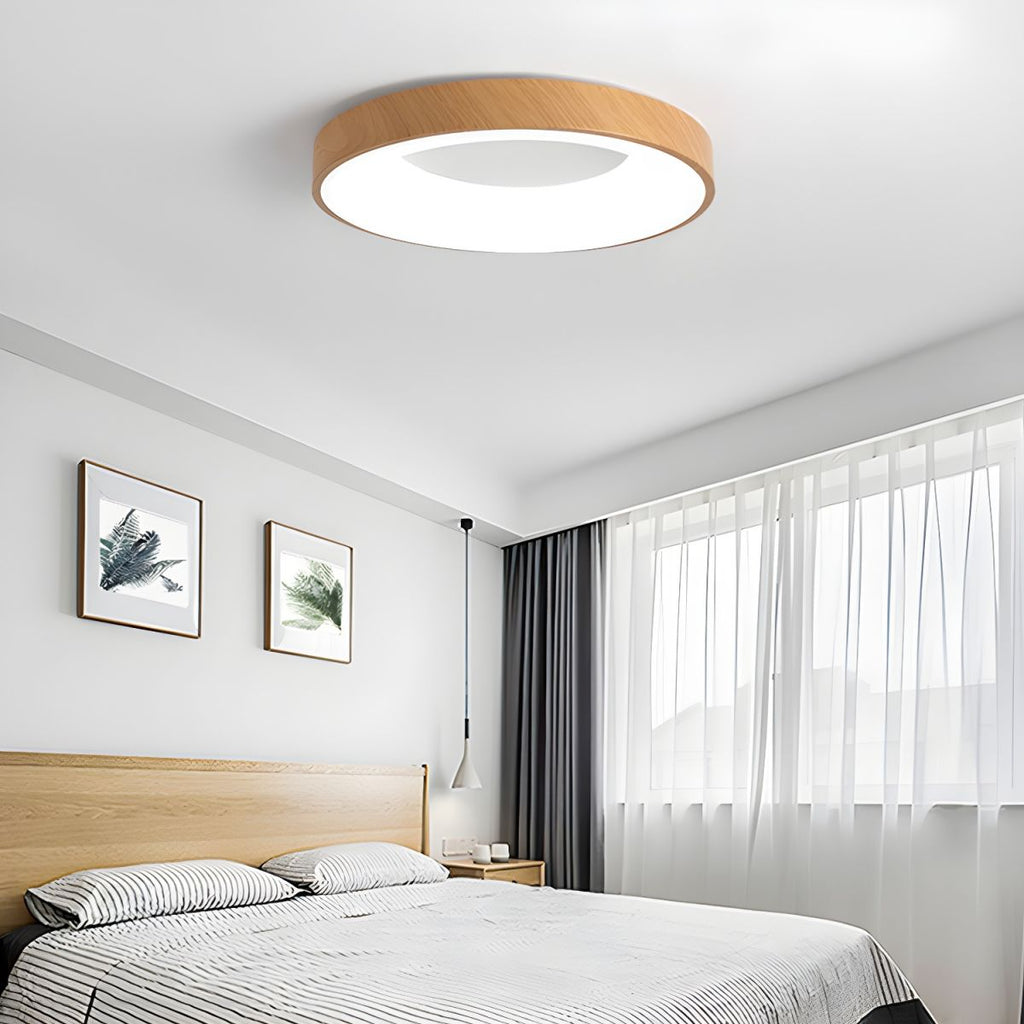 Luz de techo LED con acabado en metal blanco imitación madera, montaje empotrado, 3000K 4000K 6000K