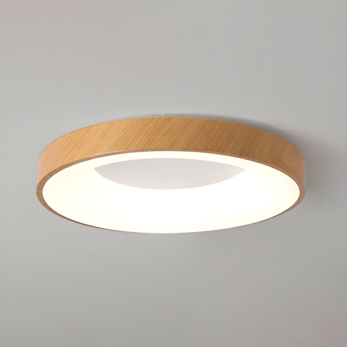 Luz de techo LED con acabado en metal blanco imitación madera, montaje empotrado, 3000K 4000K 6000K