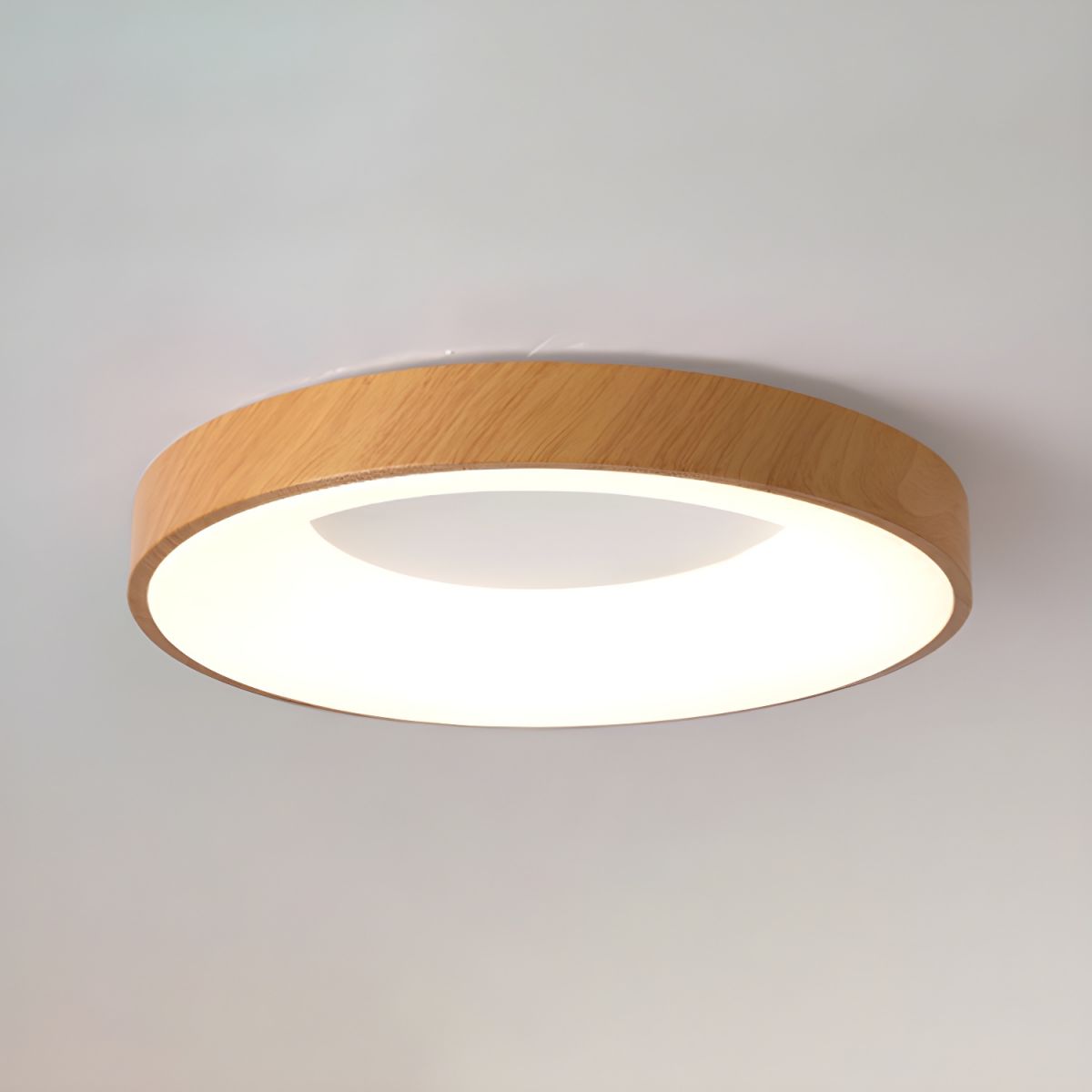Luz de techo LED con acabado en metal blanco imitación madera, montaje empotrado, 3000K 4000K 6000K